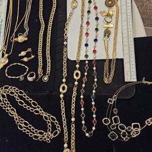 Twelve Piece Gold and Multicolor Jewelry Set